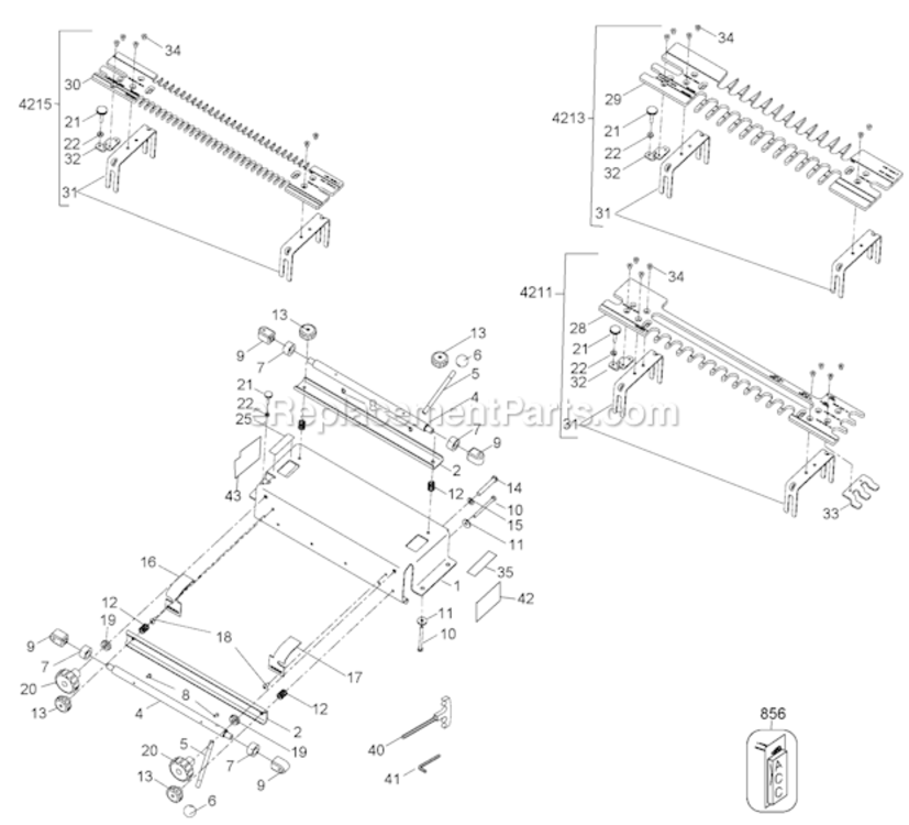 Page A Diagram and Parts List for 4210 Type 2 Porter Cable Dovetail Machine